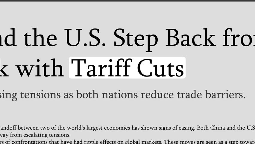2025: Tariff Cuts, Headlines News Fast Sequence
