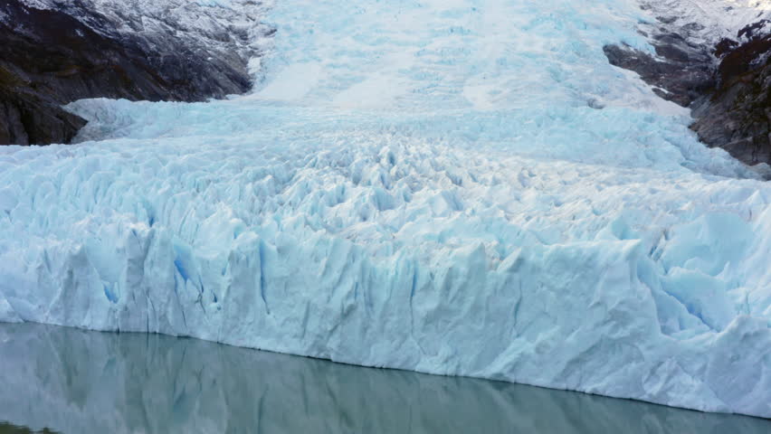 Breathtaking View Of Beagle Channel's Glacier Alley Of The Chilean Fjords, South America. Aerial Drone Shot