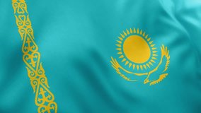 Realistic waving flag of Kazakhstan, sky blue field with golden sun, eagle, and ornamental pattern. Central Asian nation symbol, Astana, patriotism, Kazakhstan - Powered by Shutterstock - Get 15% off with code: PIKWIZARD15
