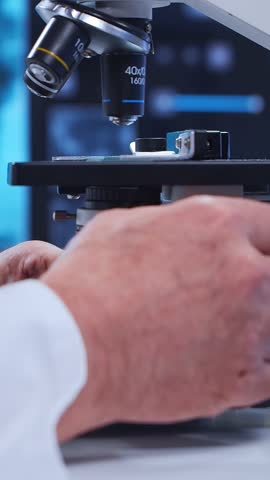 Scientific laboratory filled with various research equipment. Scientists are conducting experiments and research. Science and technology concept.