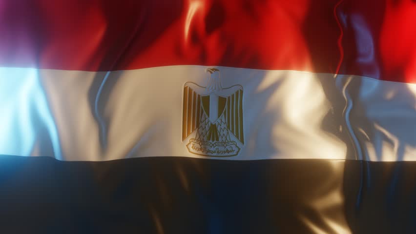 Egypt Flag Frontal Close up View 3D Render