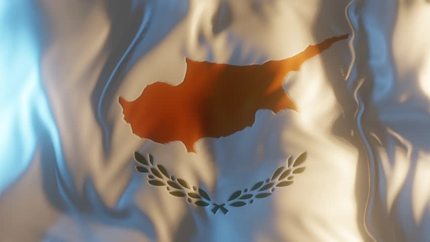 Cyprus Flag Frontal Close up View 3D Render