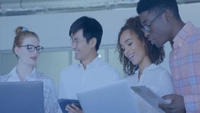 Team of professionals working on e-commerce analytics showing network lines and shopping cart icons. Collaboration, technology, innovation, data, digital, teamwork, modern - Powered by Shutterstock - Get 15% off with code: PIKWIZARD15