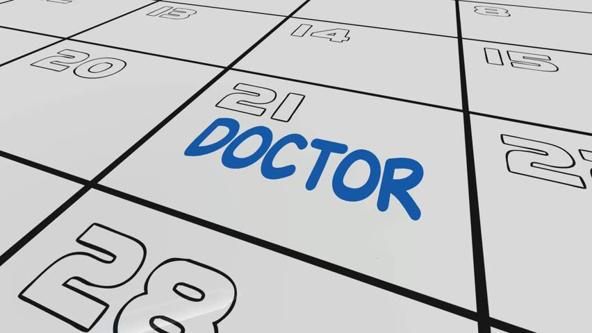 ctor Appointment Reminder Calendar Day Date Circled Exam Physical 3d Animation