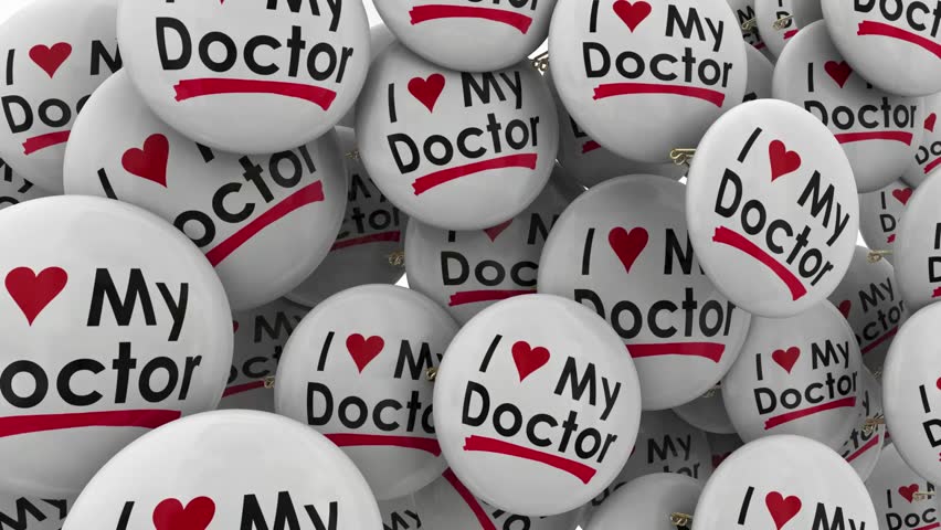 I Love My Doctor Buttons Pins Best Top Physician Happy Customer Patient Satisfaction 3d Animation