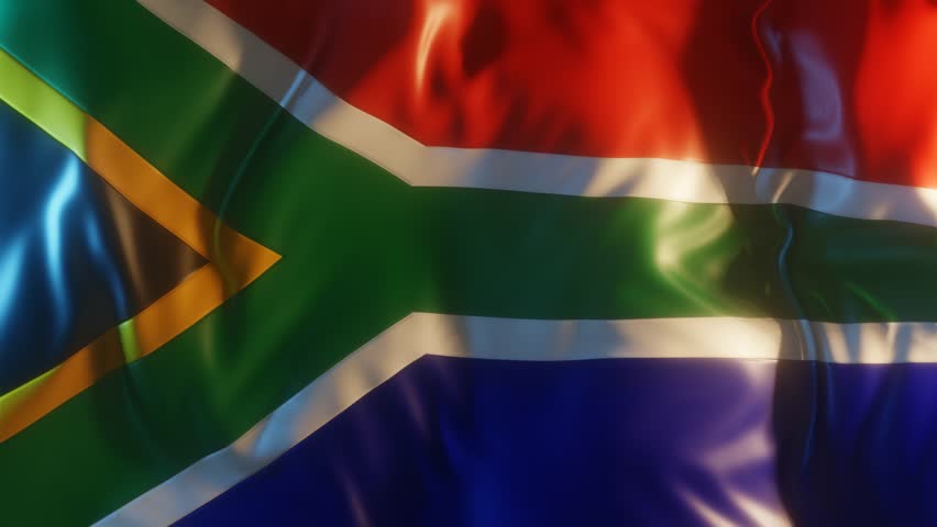 South Africa Flag Frontal Close up View 3D Render