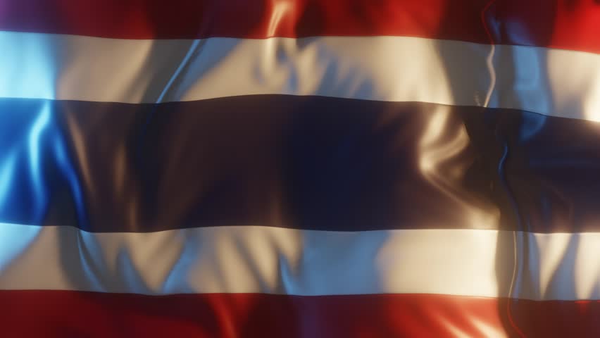 Thailand Flag Frontal Close up View 3D Render