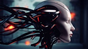 Cybernetic Woman Profile with Connections. Robot Face and Neural Network Detail - Powered by Shutterstock - Get 15% off with code: PIKWIZARD15