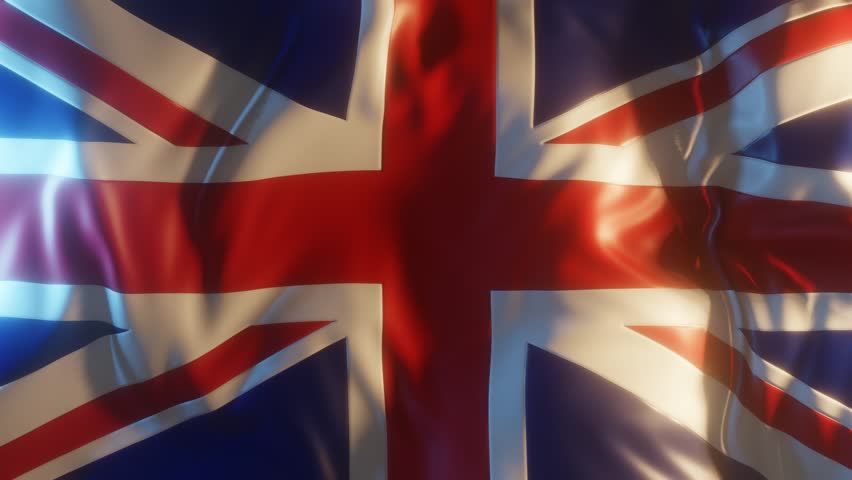 UK Flag Frontal Close up View 3D Render