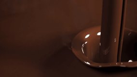 Melted liquid chocolate. Filmed on a high-speed camera at 1000 fps. High quality FullHD footage - Powered by Shutterstock - Get 15% off with code: PIKWIZARD15