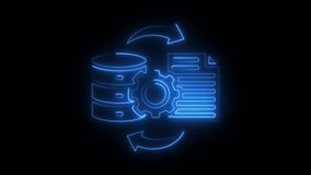 Animated neon illustration of data processing system in perpetual operation cycle - Powered by Shutterstock - Get 15% off with code: PIKWIZARD15