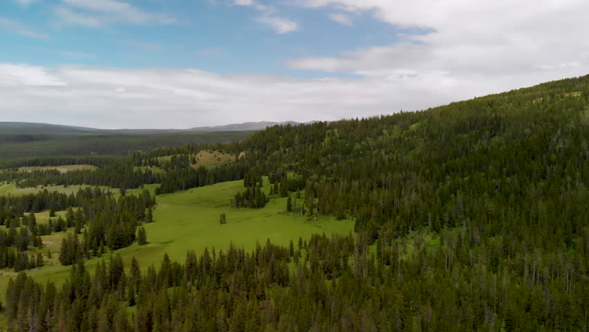 Amazing aerial view of Yellowstone River in the National Park