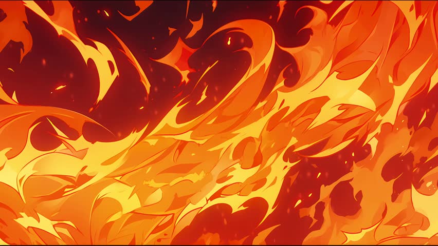 Vibrant anime-inspired cartoon VFX loop with dynamic 2D animation. Perfect for motion graphics and vibrant video backgrounds