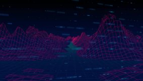 Green dotted 3D chart rising over neon pink wireframe grid, showing floating numeric labels. Futuristic, technology, analytics, digital, virtual, gradient, minimalist - Powered by Shutterstock - Get 15% off with code: PIKWIZARD15