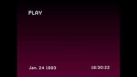 Neon blue glowing ring floating on retro VHS style gradient background showing glitchy static lines. Neon, vaporwave, glitch, retro, digital, abstract, futuristic - Powered by Shutterstock - Get 15% off with code: PIKWIZARD15