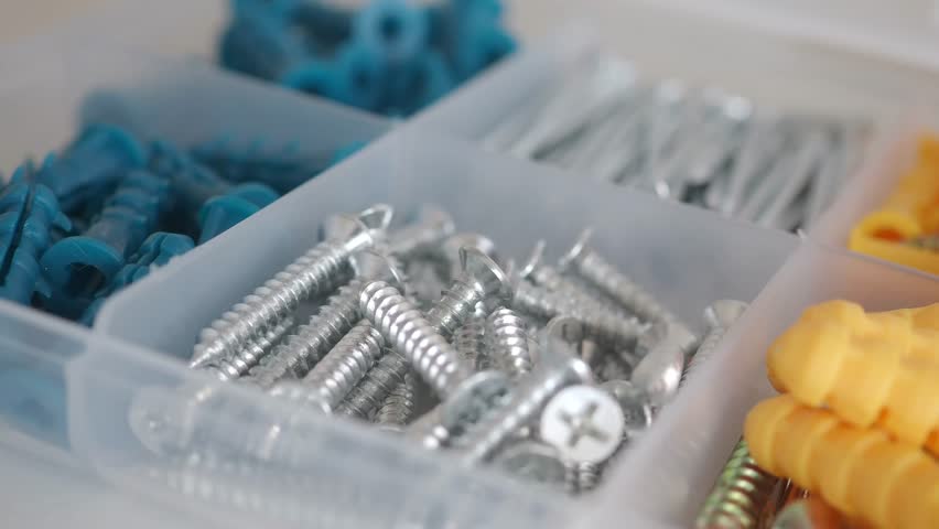 This Storage Box contains diverse screws and wall anchors for your various projects