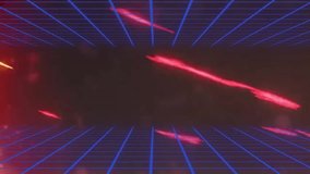 Pixelated blue WOW letters glowing in orange rectangle, spanning over neon grid with red streaks. Cyberspace, digital, neon, futuristic, retro, technology, innovation - Powered by Shutterstock - Get 15% off with code: PIKWIZARD15