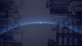 Analyst navigating technology network over urban cityscape, connecting data analytics icons. Futuristic, cyber, digital, neon, innovation, technology, visualization - Powered by Shutterstock - Get 15% off with code: PIKWIZARD15