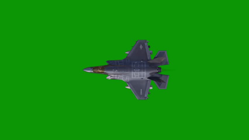 Fighter jet in a controlled descent, perfect for dramatic action sequences in cinematic films.