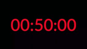 50 second countdown timer with red numbers digital timer suitable for presentations, websites, and educational content creation - Powered by Shutterstock - Get 15% off with code: PIKWIZARD15