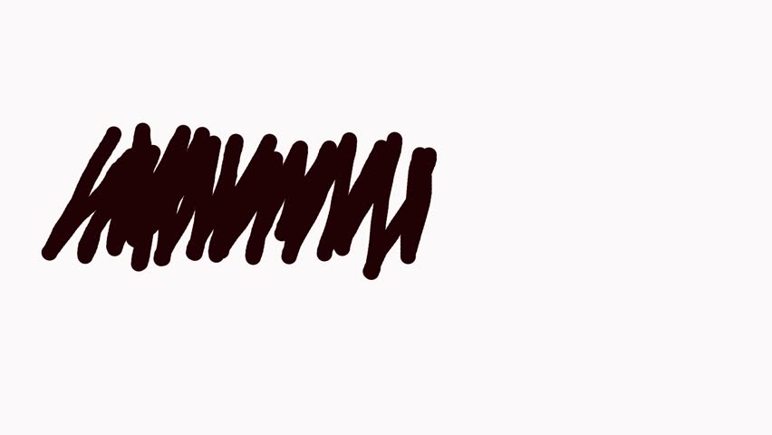 Hand-drawn scribble expanding and animating on white and black backgrounds, which can be used to delete or hide a word or a text. Animated video