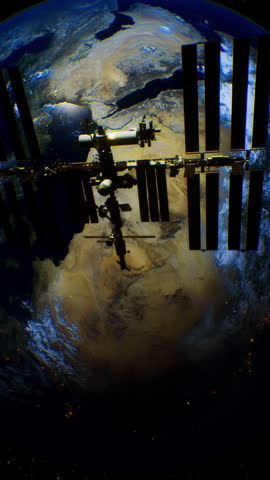 The International Space Station floats above Earth, highlighting the planets vibrant blues and greens against the backdrop of the cosmos. A stunning perspective of our world in space