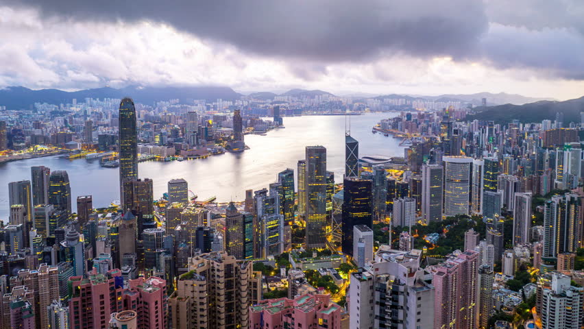 Hyperlapse of skyscraper in Hong Kong.
