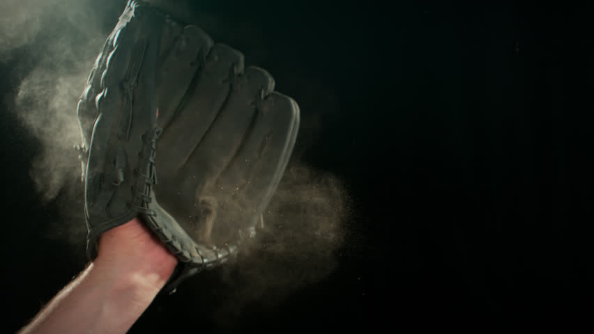 Ultra Slow Motion Baseball Catch. Ball Landing in Glove at 1000fps.