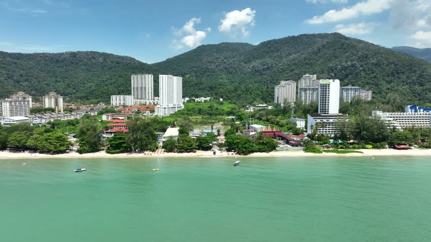 Batu Ferringhi beach resort Penang island Malaysia holiday destination coastline