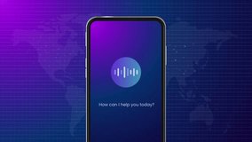 AI assistant circle voice speech audio sound wave large language model mobile smartphone application dark neon gradient background animated - Powered by Shutterstock - Get 15% off with code: PIKWIZARD15