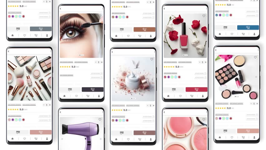 E-commerce sales of make-up products by phone