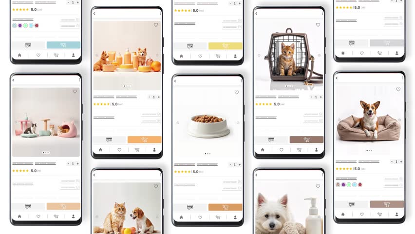 E-commerce sales of pet shop products by phone