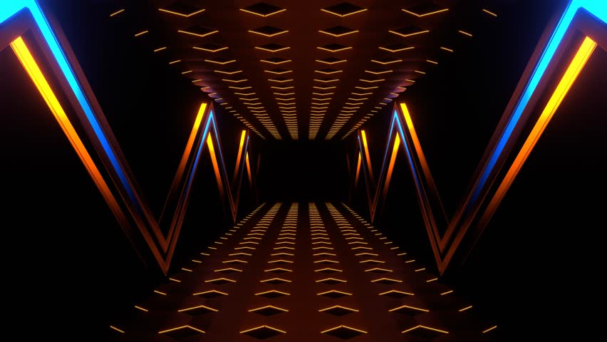 Orange and Blue Fast Futuristic Abstract Moving Background VJ Loop in 4K