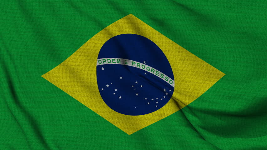 Brazil Realistic Waving Flag Animation in 4K