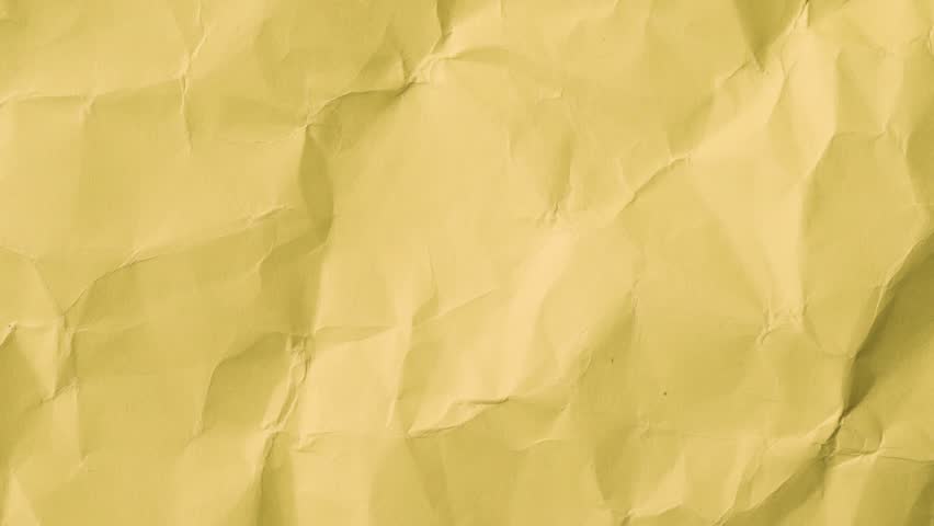 Yellow Crumpled paper texture crumpled sheet stop motion seamless loop