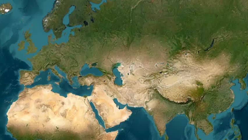 Map Of Black Sea Seen from Europe Footage 1080p