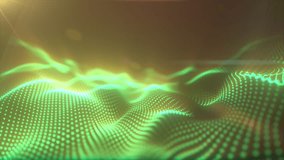 Green abstract wave structure with glowing digital points, representing futuristic data flow or signal mapping - Powered by Shutterstock - Get 15% off with code: PIKWIZARD15