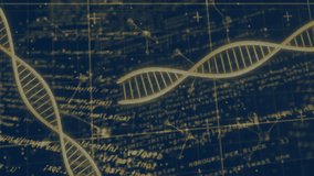 Turquoise and orange bar charts being animated on grid screen, with glowing DNA helix connections. Technology, innovation, data analysis, scientific, futuristic, visualization, digital - Powered by Shutterstock - Get 15% off with code: PIKWIZARD15