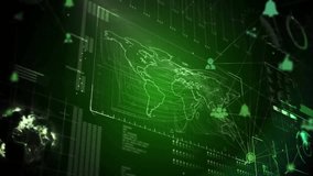 3D render interface presenting semi-transparent world map flowing with network data lines. Futuristic, digital, holographic, visualization, technology, networking, data - Powered by Shutterstock - Get 15% off with code: PIKWIZARD15