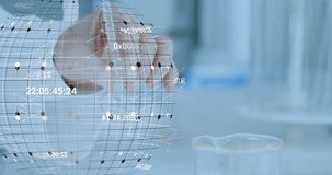 Senior man hovering hand under holographic globe in tech lab, showcasing data nodes and codes. Technology, innovation, futuristic, data, visualization, digital, interface - Powered by Shutterstock - Get 15% off with code: PIKWIZARD15