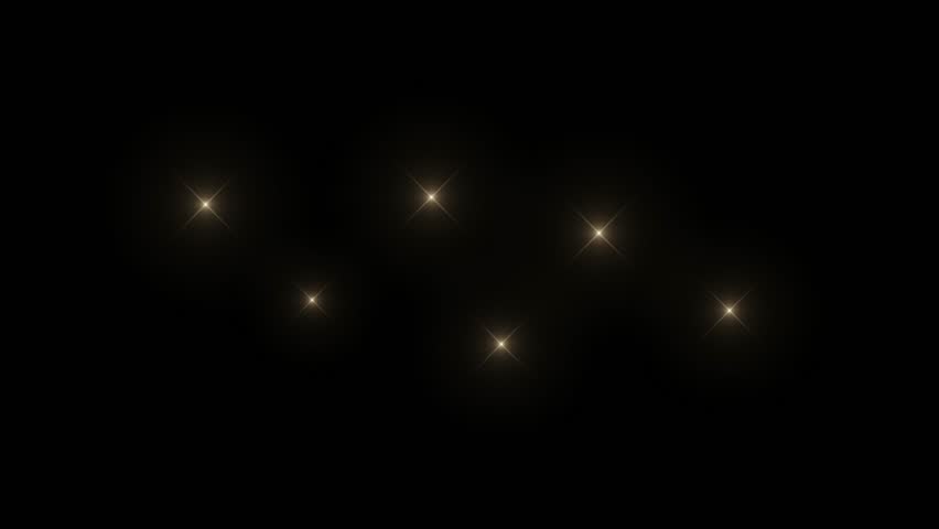 Twinkle light stars blink looping animation 4k on black screen background, retro glow shiny golden stars, flat, vector, doodles style stars blink night sky, Glow twinkle movement timeline