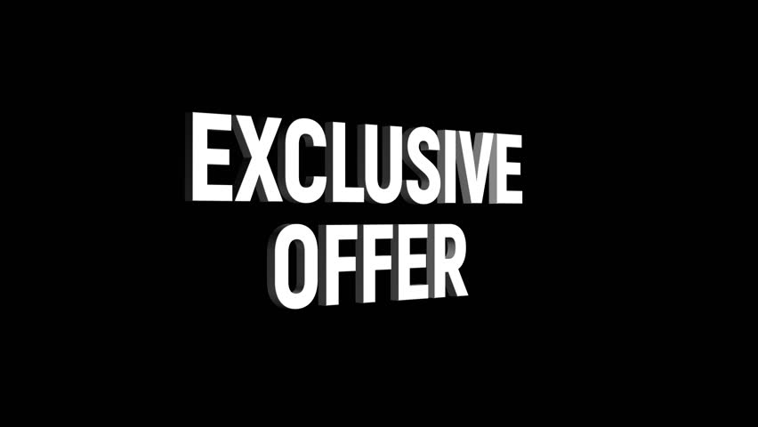 exclusive offer 3D text looped animation with discount sale on red black white 4k background. super offer discount. exclusive offers
