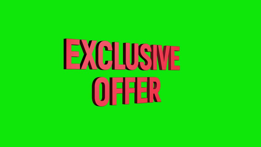 exclusive offer 3D text looped animation with discount sale on red black white 4k background. super offer discount. exclusive offers