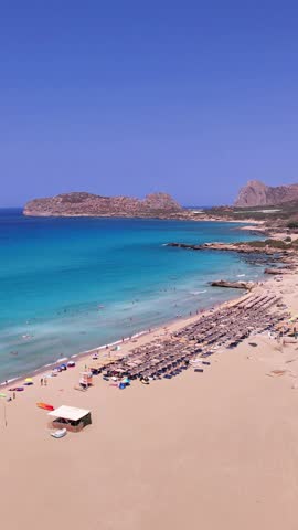Stunning aerial view of Cretes beautiful beach and crystal-clear waters
