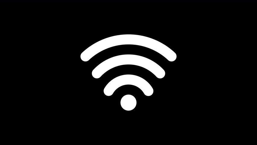 Wi-Fi icon glitch effect. Transparent background. Looped animation