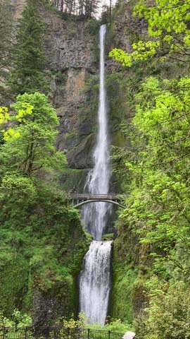Springtime in Multnomah Falls in Oregon