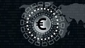 Euro stable coin currency business and digital money symbol abstract digital concept.. Cyber technology abstract concept icon seamless and loop simple 4k animation. - Powered by Shutterstock - Get 15% off with code: PIKWIZARD15