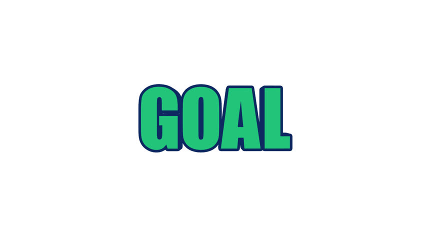 Goal celebration text animation, Transparent background. 4K resolution