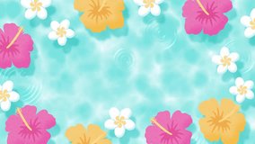 summer background with hibiscus and plumeria flowers floating in water animation - Powered by Shutterstock - Get 15% off with code: PIKWIZARD15