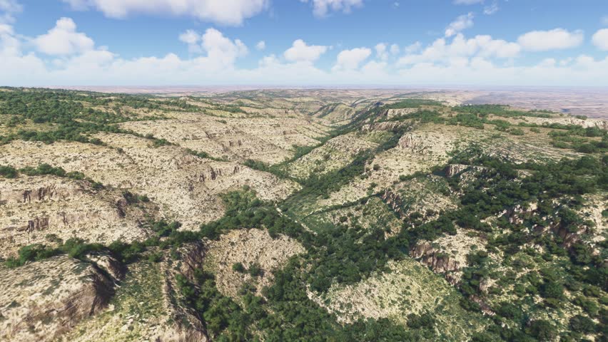 3D - Aerial shot Carlsbad Caverns National Park New Mexico. United States